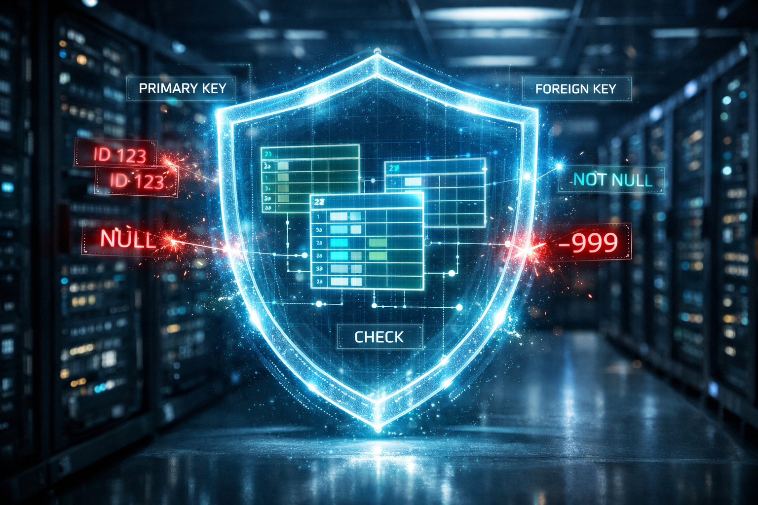 Ilustración: Restricciones de base de datos como primera línea de defensa