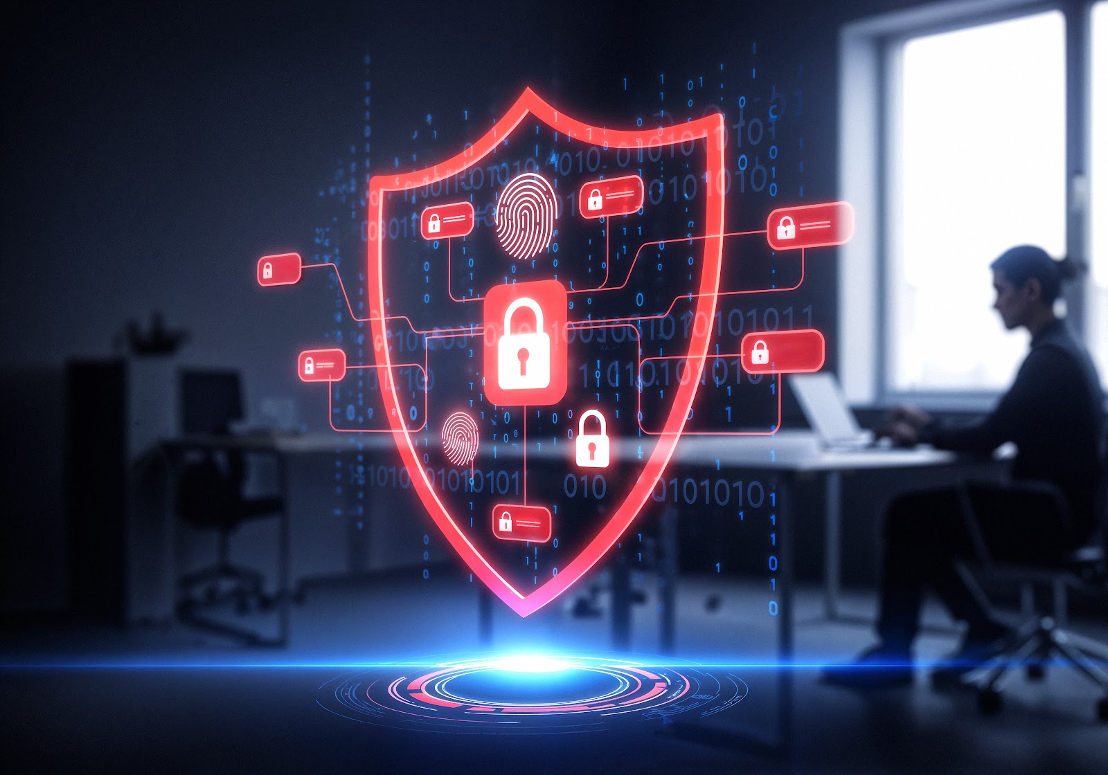 Imagen de concepto de ciberseguridad y protección de datos
