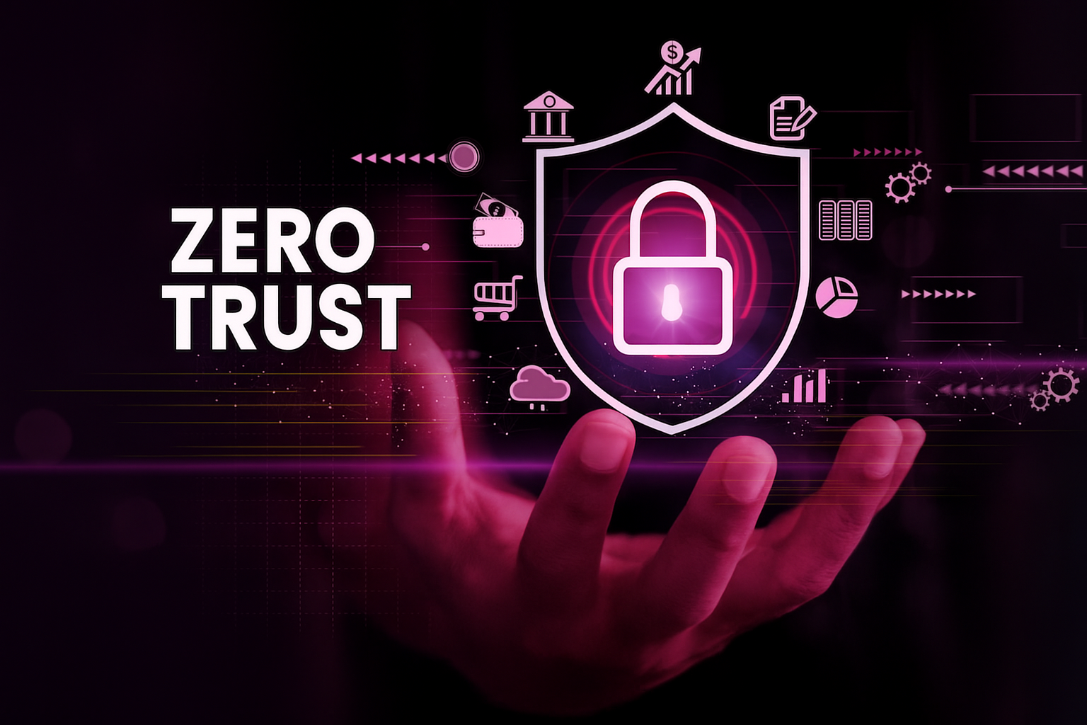 Ilustración de ciberseguridad con modelo Zero Trust