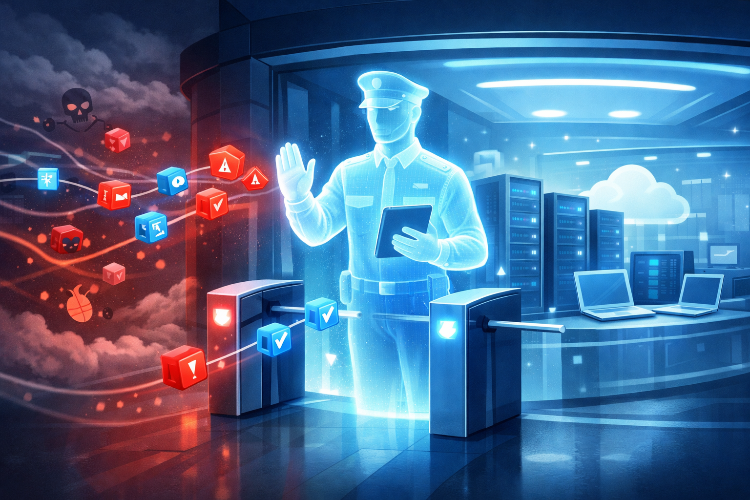 Ilustración: Firewalls como primera línea de defensa de una red