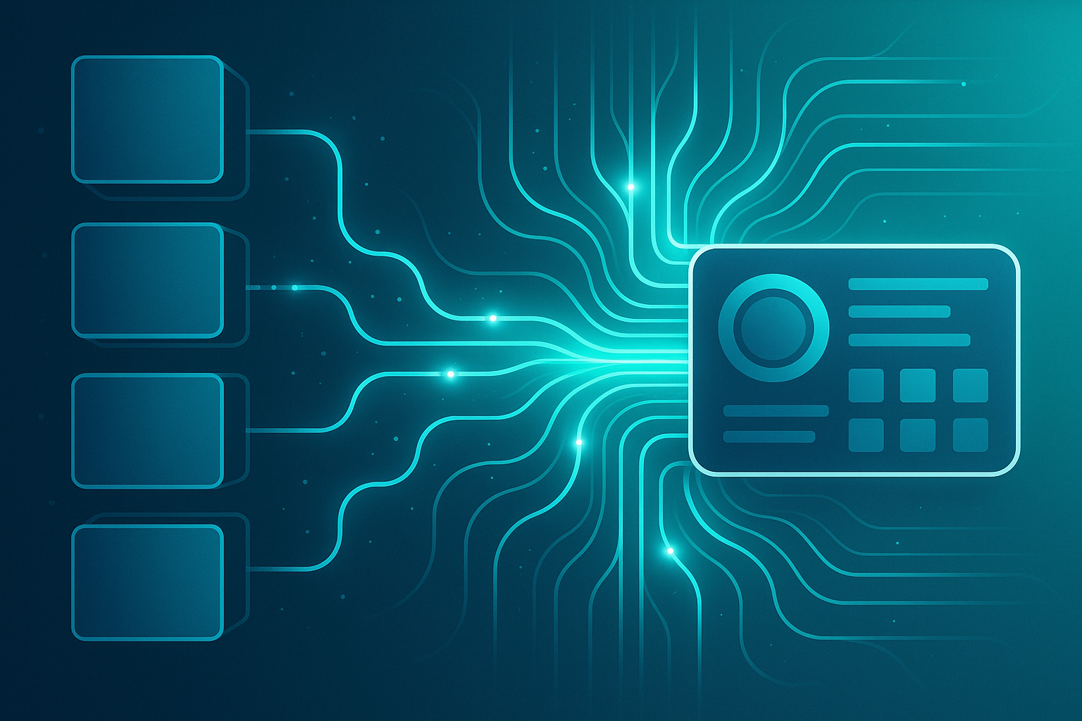 Ilustración sobre integración tecnológica fluida entre sistemas