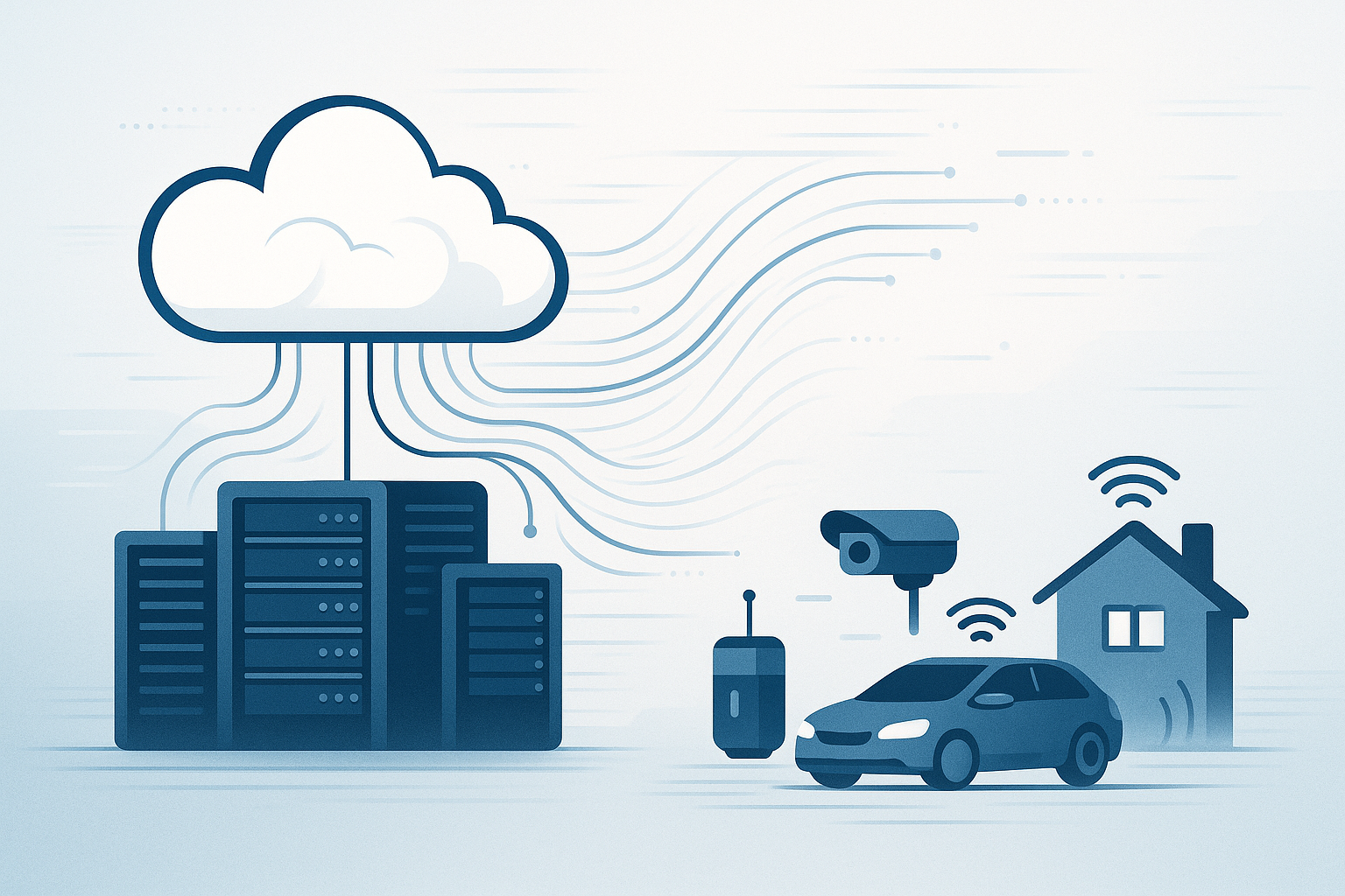 Ilustración comparativa entre computación en la nube y en el borde
