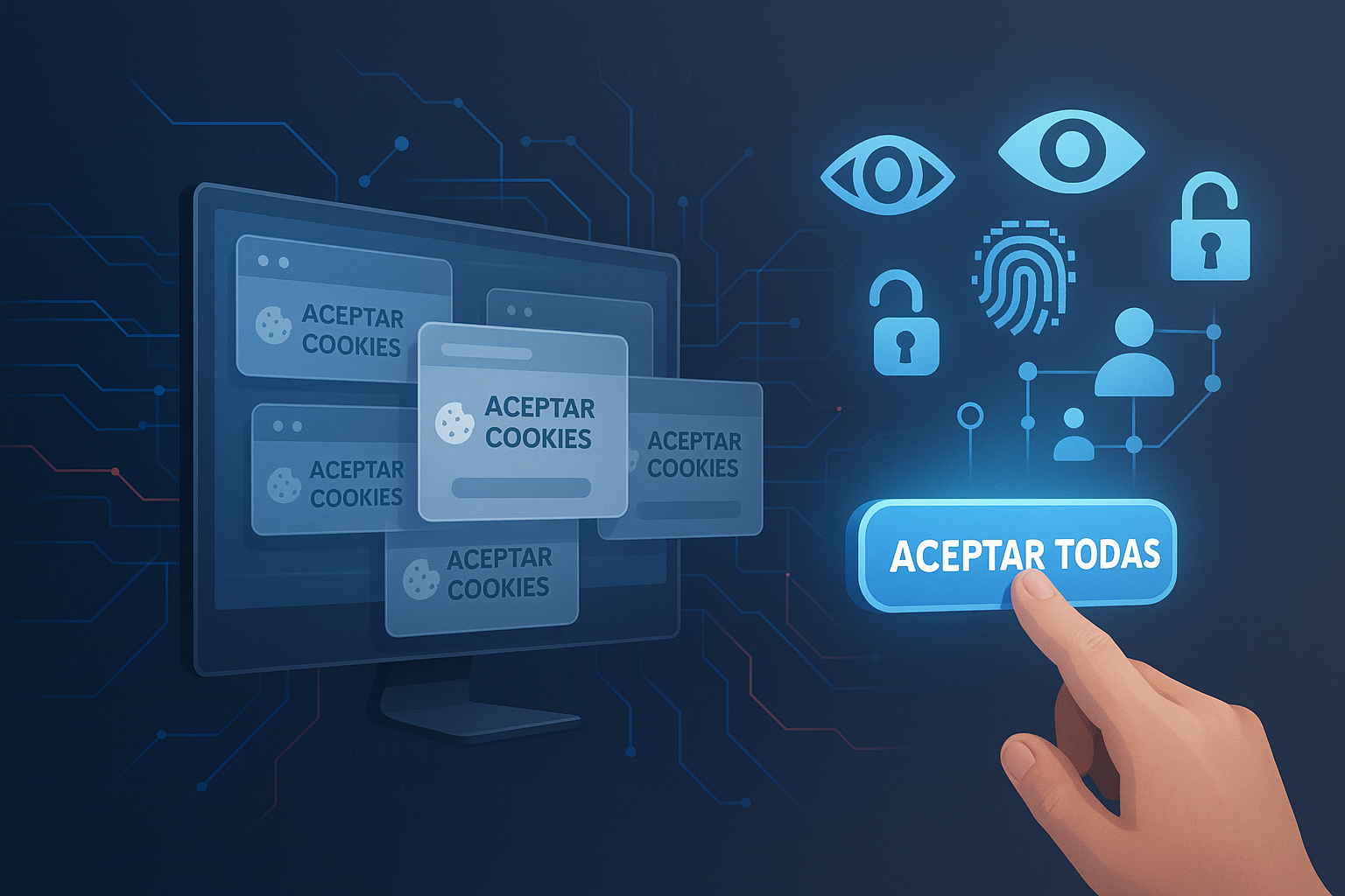 Ilustración sobre privacidad digital y navegación segura