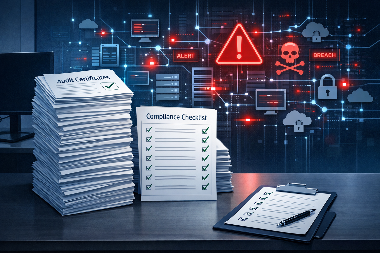 Ilustración: Cumplimiento normativo vs seguridad real
